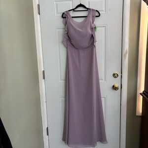 NWT Morilee Madeline Gardner Cowl-Neck Lilac Chiffon Long Formal Dress, Size 10